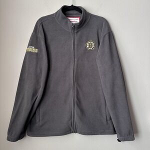 Boston Bruins Jacket Mens XL Gray NHL Hockey Fleece Full‎ Zip American Classic